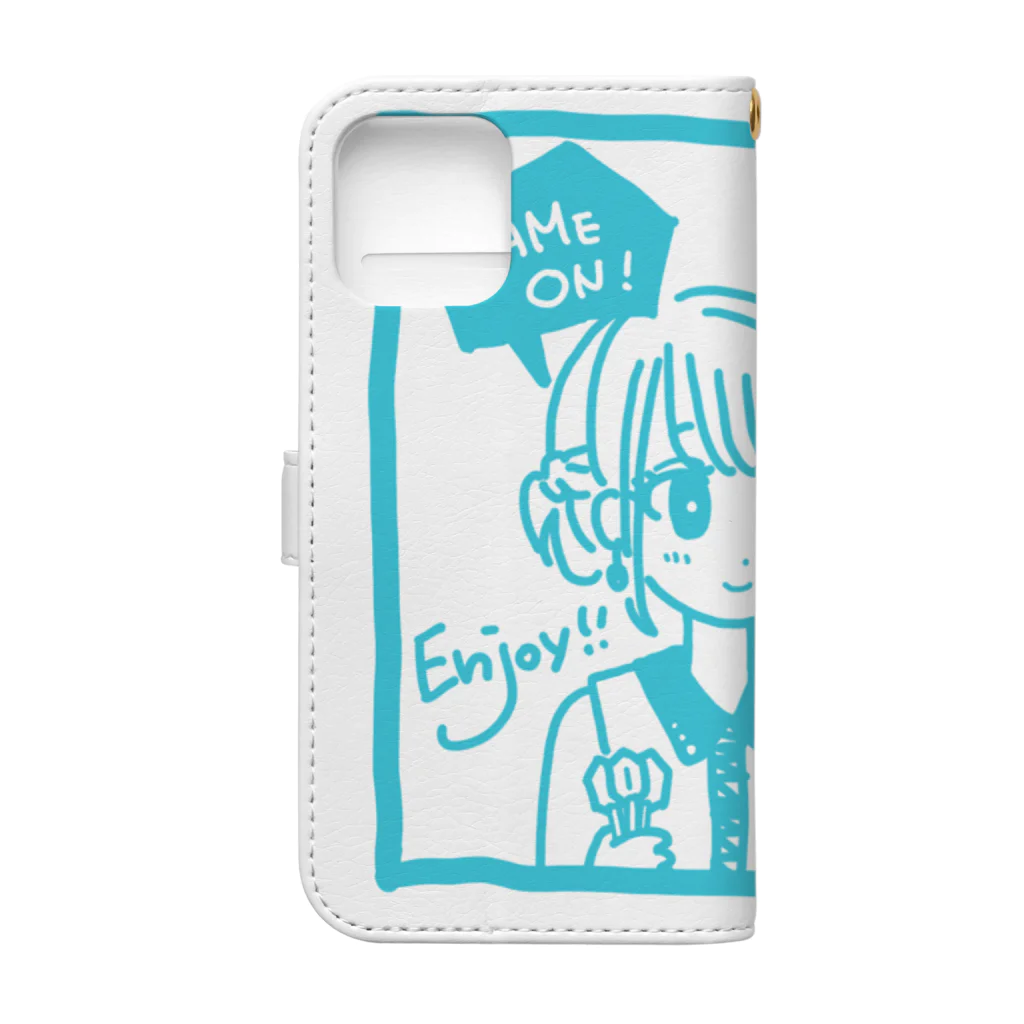 SWEET＆SPICY 【 すいすぱ 】ダーツのGAME ON!　【SWEET LIGHTBLUE】 Book-Style Smartphone Case :back