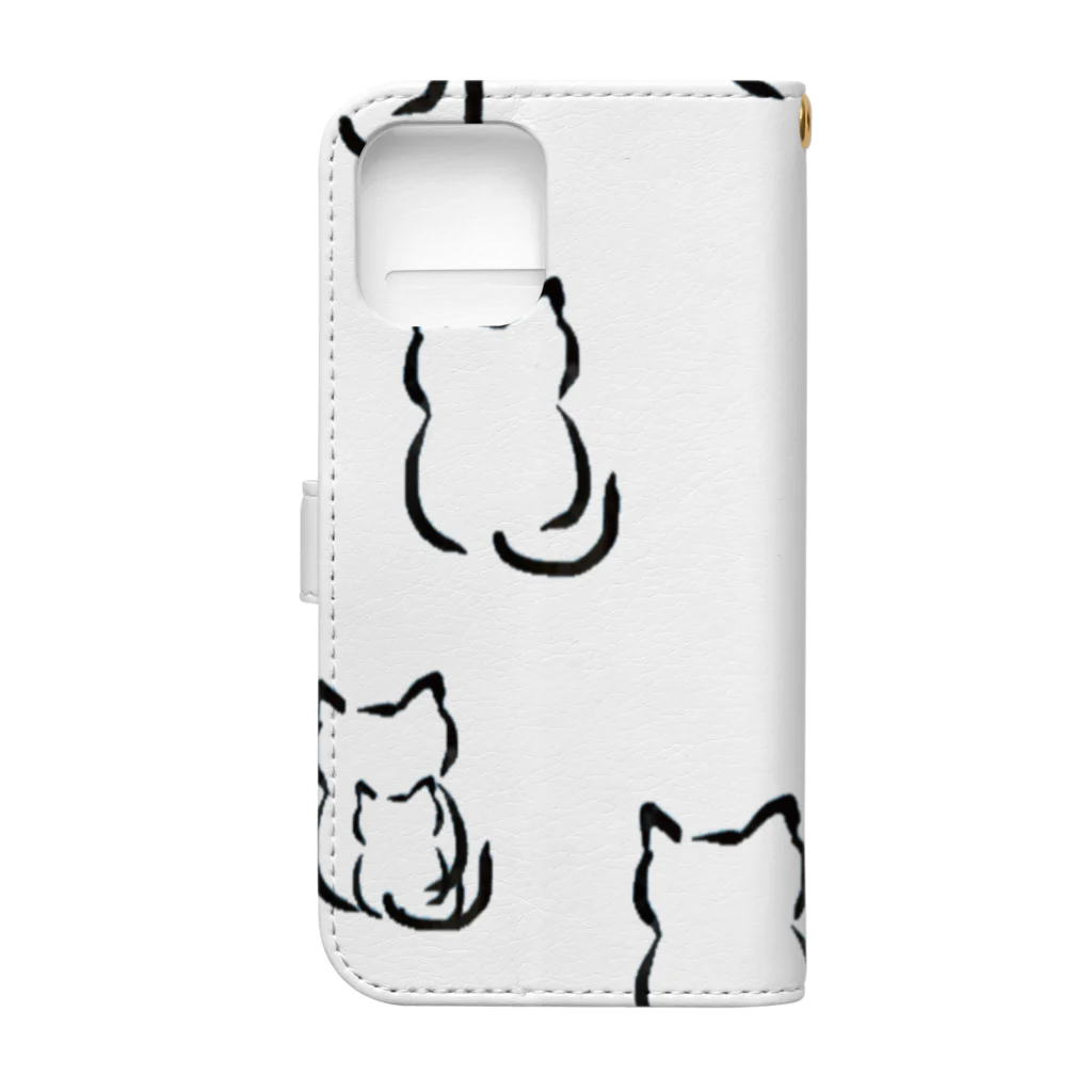 墨ねこさんしょっぷの墨ねこさん Book-Style Smartphone Case :back