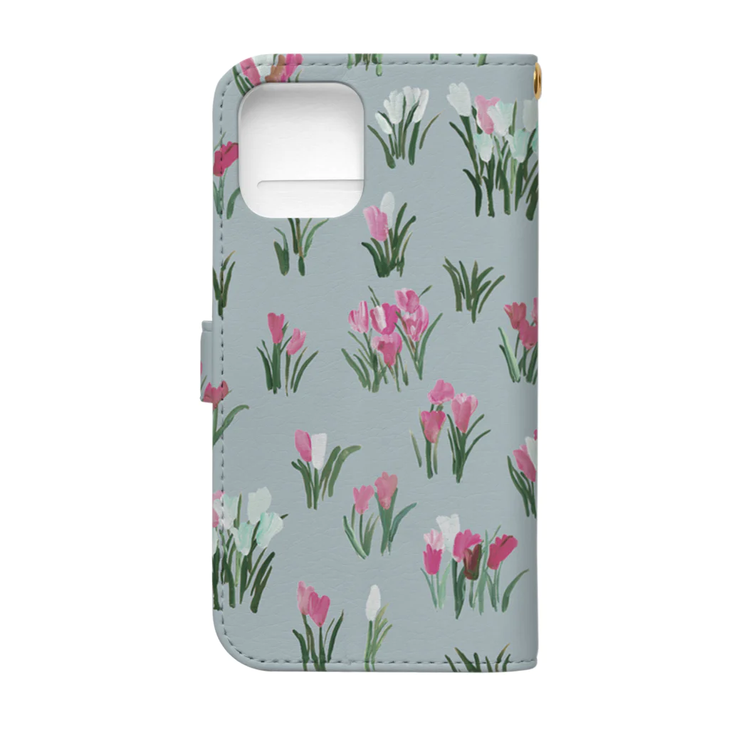 otsukiyumiのcrocus lightblue Book-Style Smartphone Case :back