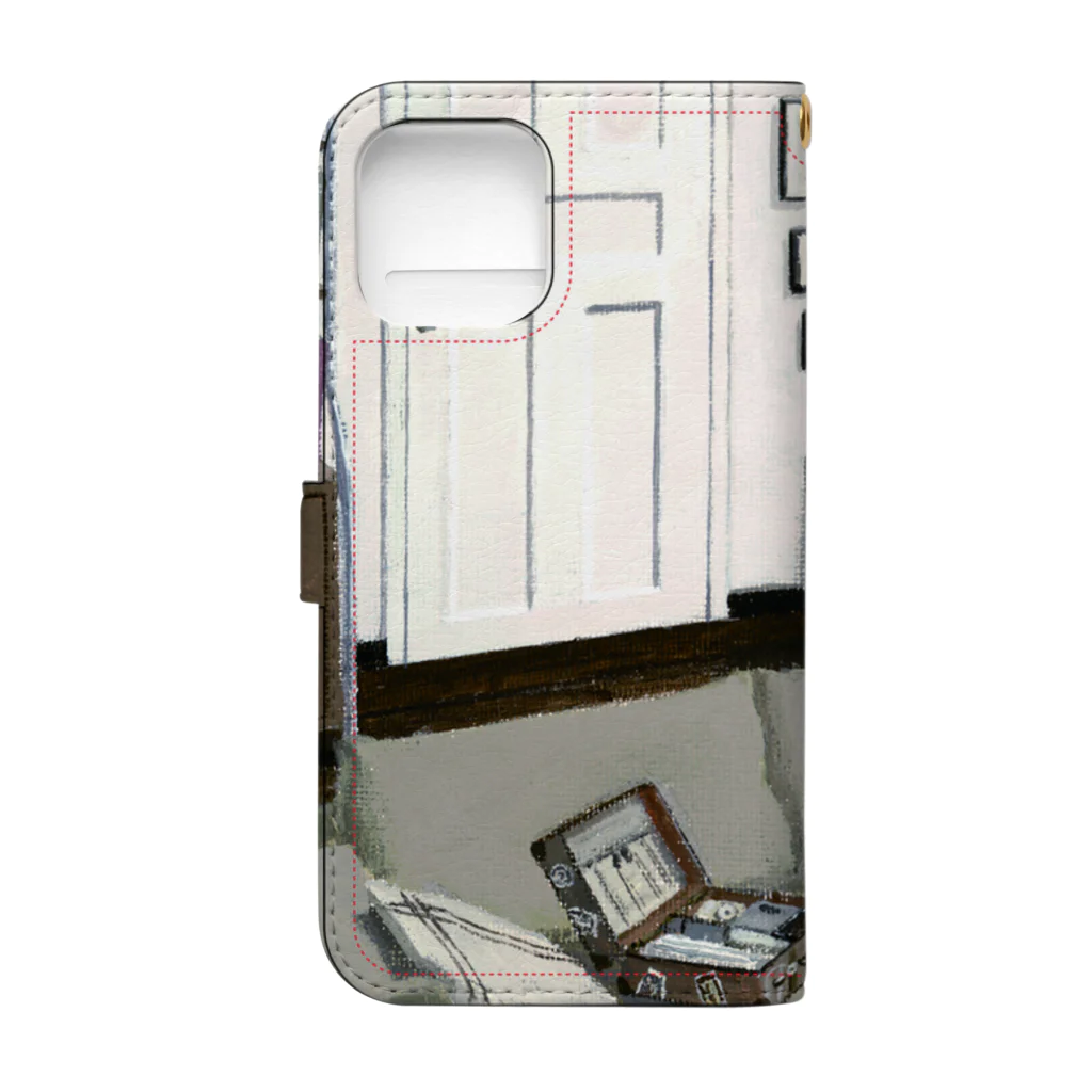 kinoworksのダルのiPhone12ケース Book-Style Smartphone Case :back