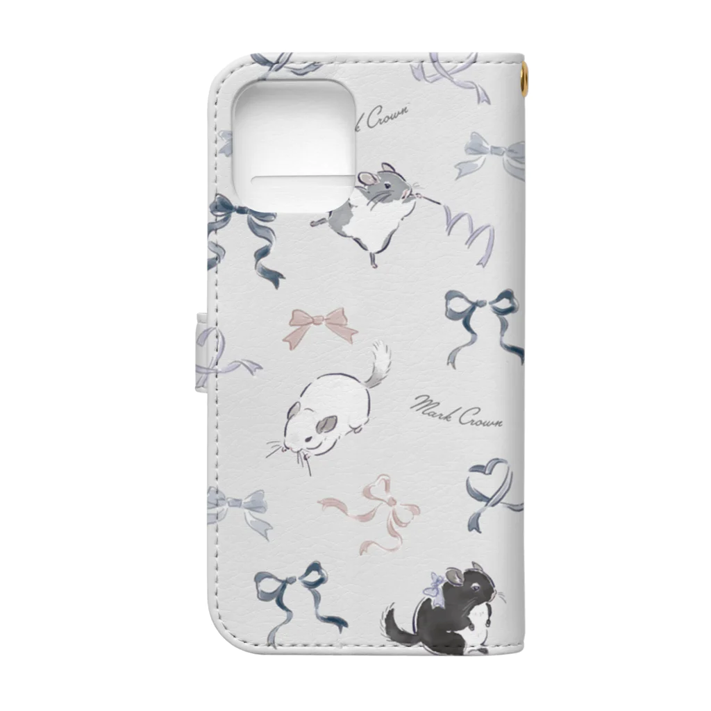 チンチラ雑貨MarkCrownのチンチラ ribbon Book-Style Smartphone Case :back