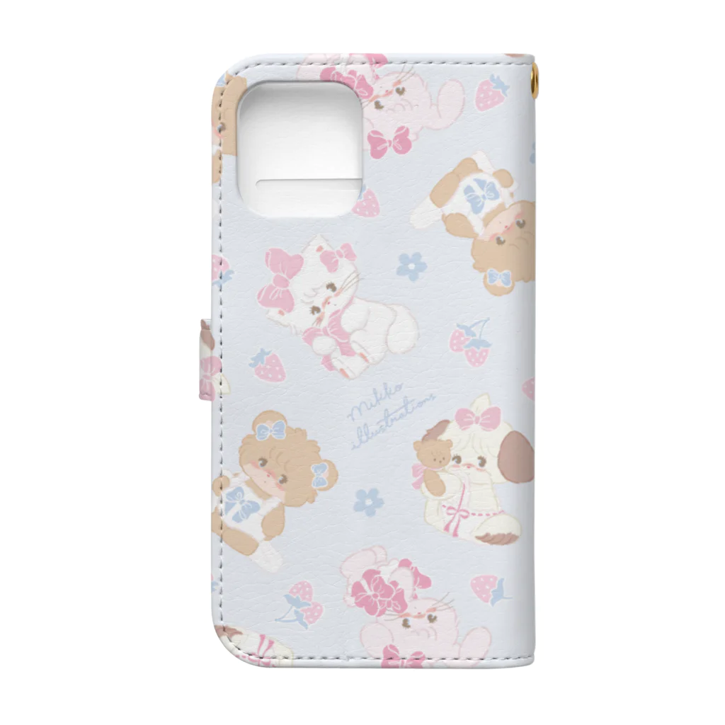 mikkoのribbon characters Book-Style Smartphone Case :back