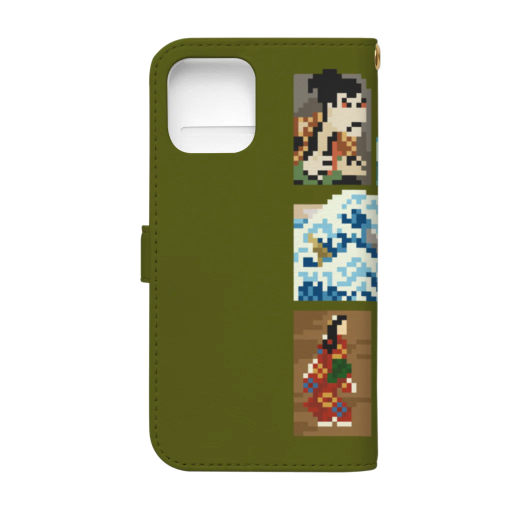 すとろべりーガムFactoryのドット浮世絵  手帳型スマホケース Book-Style Smartphone Case :back