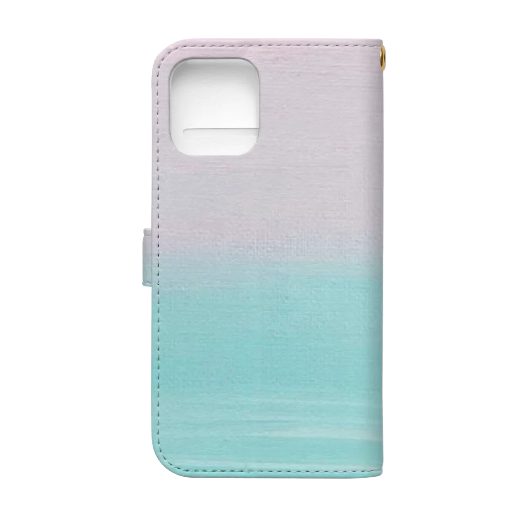 海と空のほんわかタイムの海と空のemelard pink Book-Style Smartphone Case :back