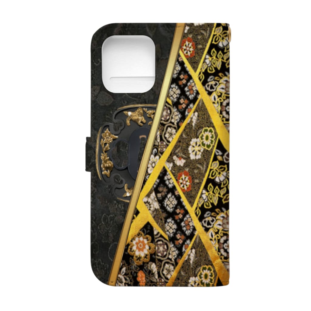 和風・和柄　武鷹堂〜BUYOUDO〜のiphone12/12Pro 手帳ケース　刀鍔 Book-Style Smartphone Case :back