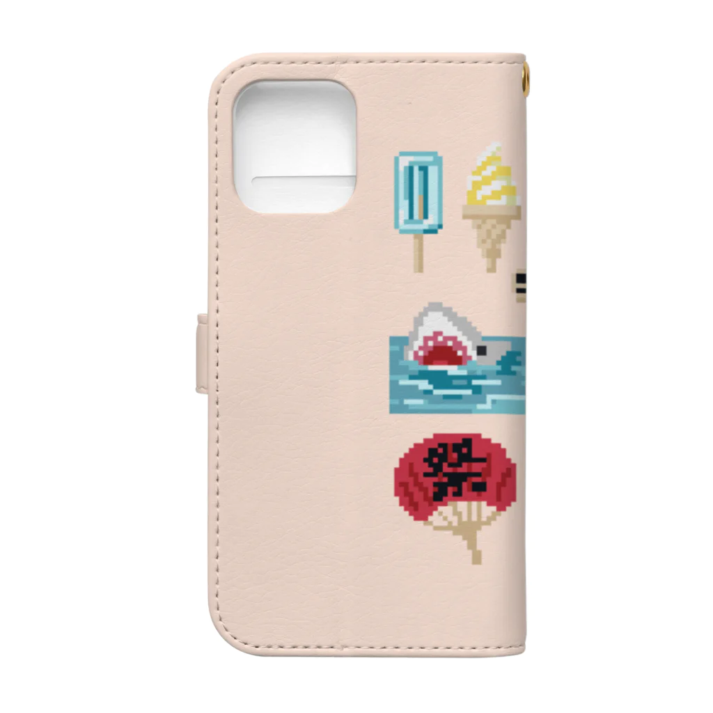 すとろべりーガムFactoryのドットSummer 手帳型スマホケース (薄いピンク) Book-Style Smartphone Case :back