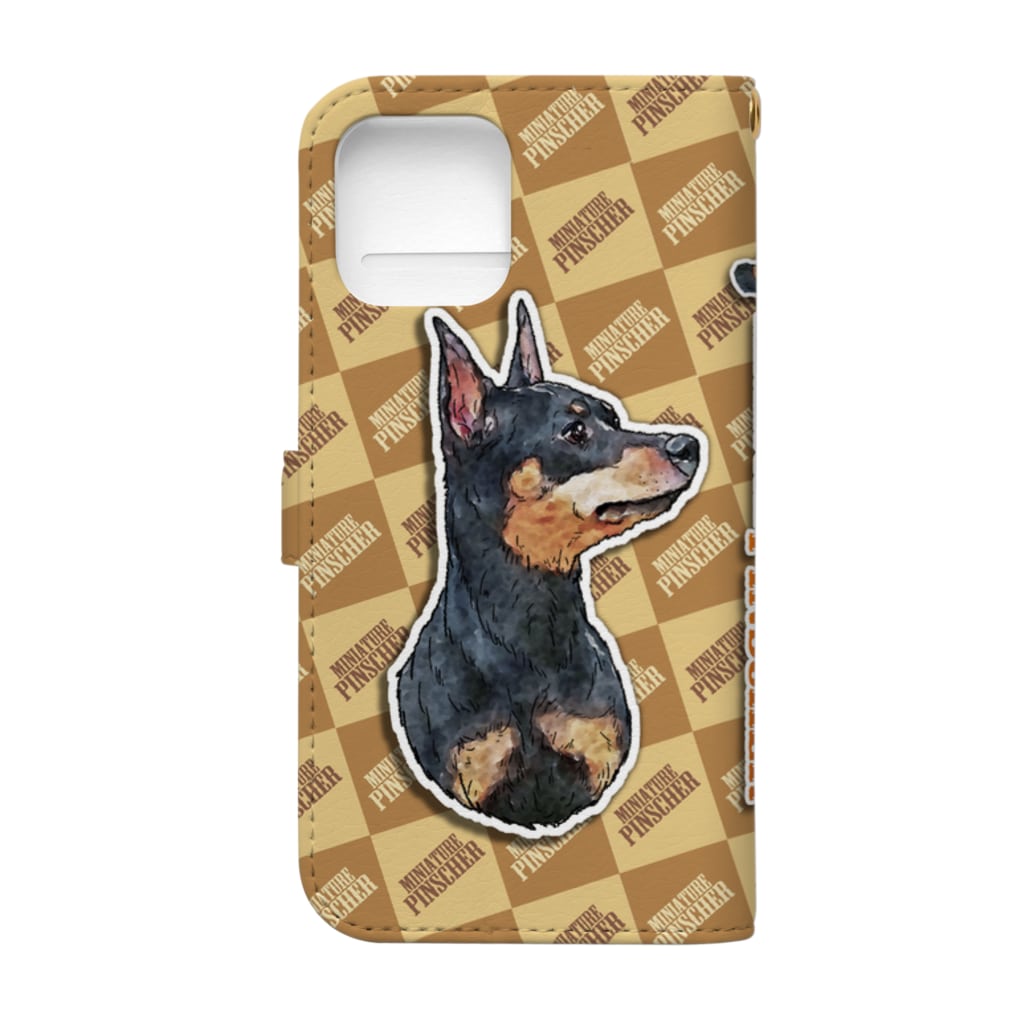 ミニチュアピンシャー Iphone 手帳型イラストケース オリジナル工房プリントン Shop Printon の手帳型スマホケース通販 Suzuri スズリ