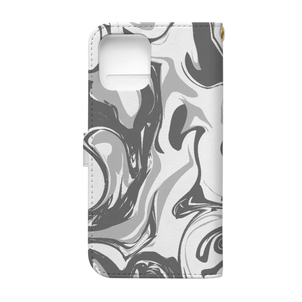 unoseのmonochrome marble モノクローム　マーブル Book-Style Smartphone Case :back