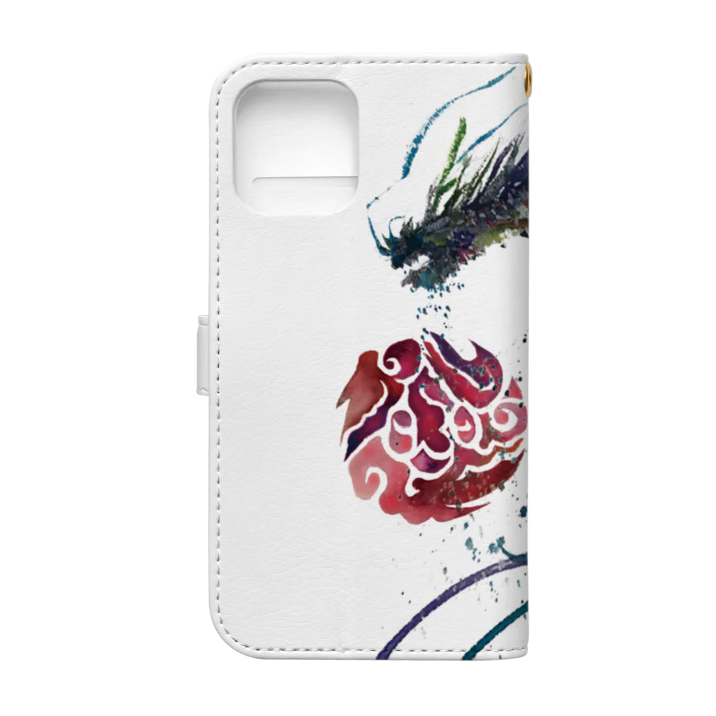 WAMI ARTの赤八雲昇るタツ(竜) Book-Style Smartphone Case :back