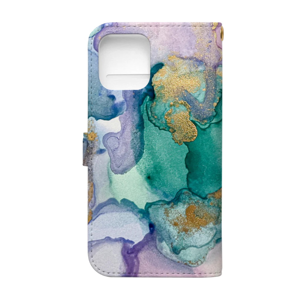 com eddy コムエディーのalcohol ink art №2 Book-Style Smartphone Case :back