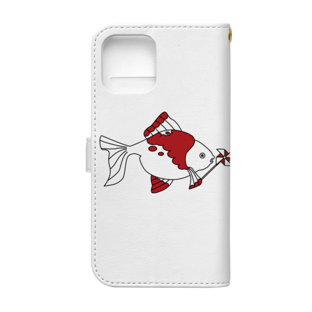 Amiの風車白金魚 Book-Style Smartphone Case :back