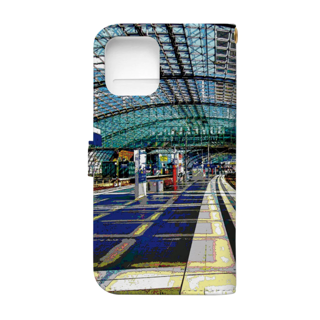 GALLERY misutawoのドイツ ベルリン中央駅のホーム Book-Style Smartphone Case :back