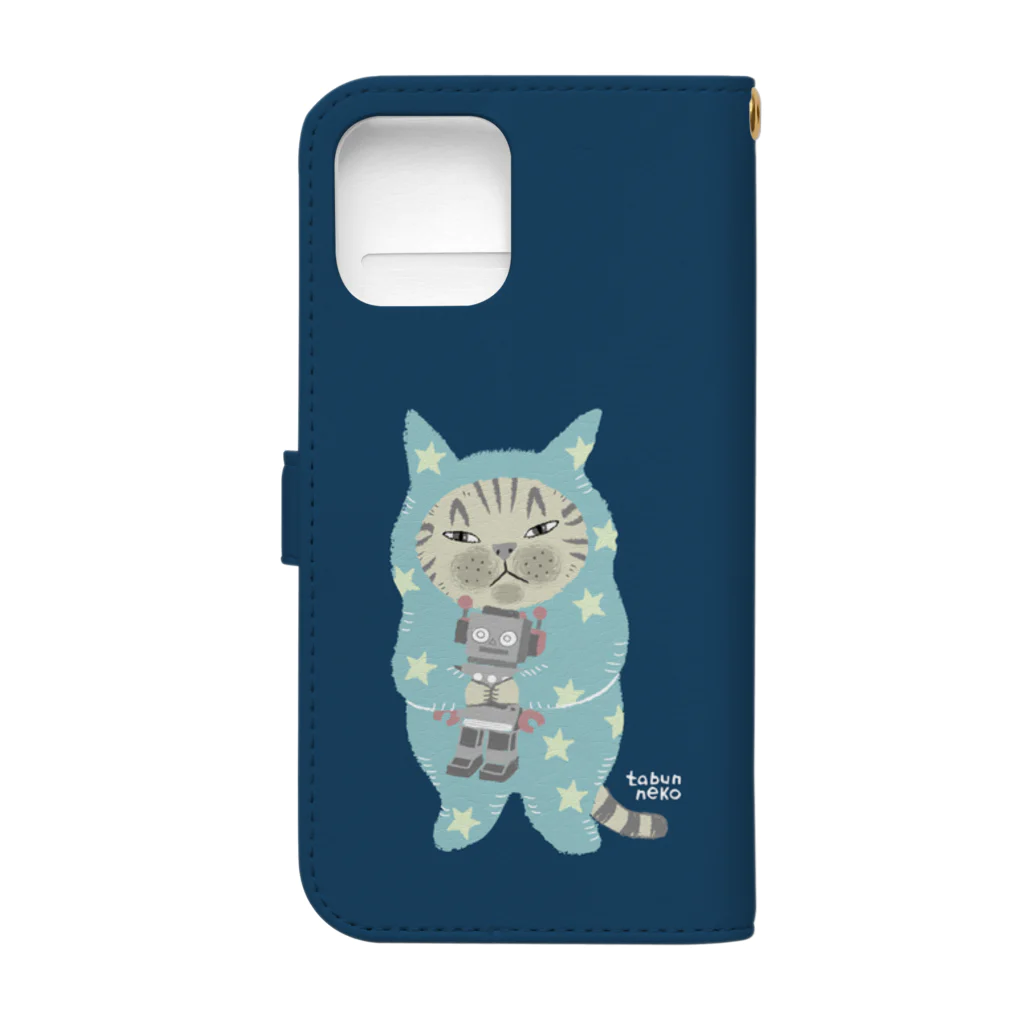 多分ねこのぎゅっとする猫(アスター) Book-Style Smartphone Case :back