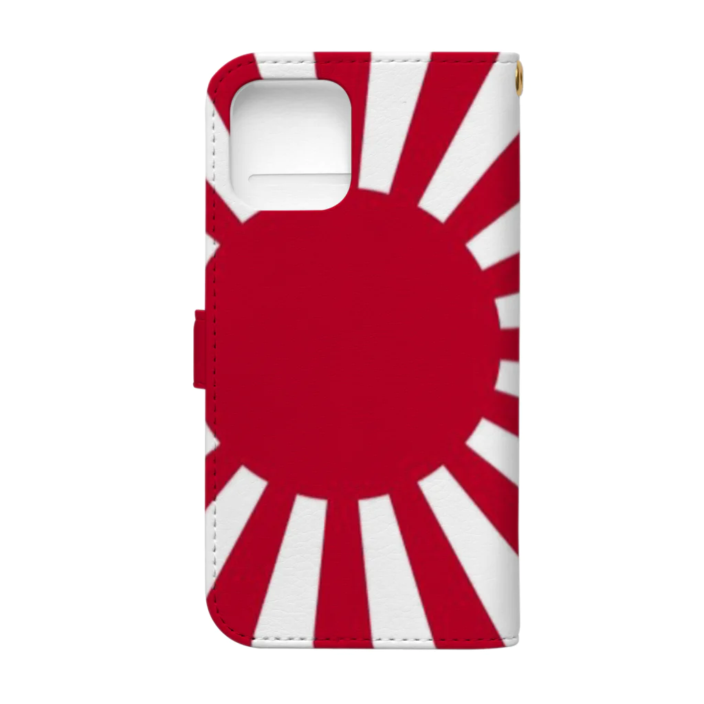 Teatime ティータイムの日本国旗 旭日旗 日章旗 旗 赤  手帳型スマホケースの裏面