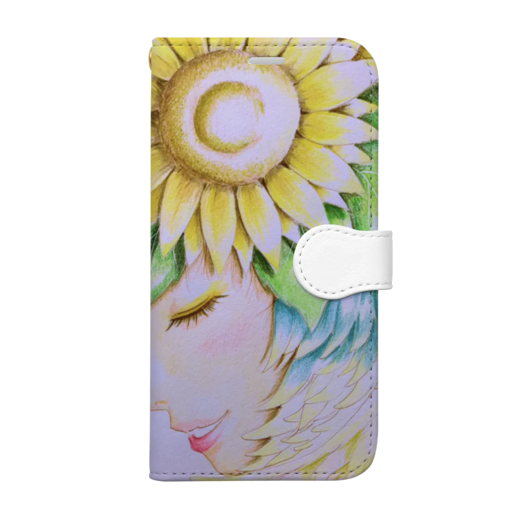 華羅諏(カラス)のblooming  smile Book-Style Smartphone Case