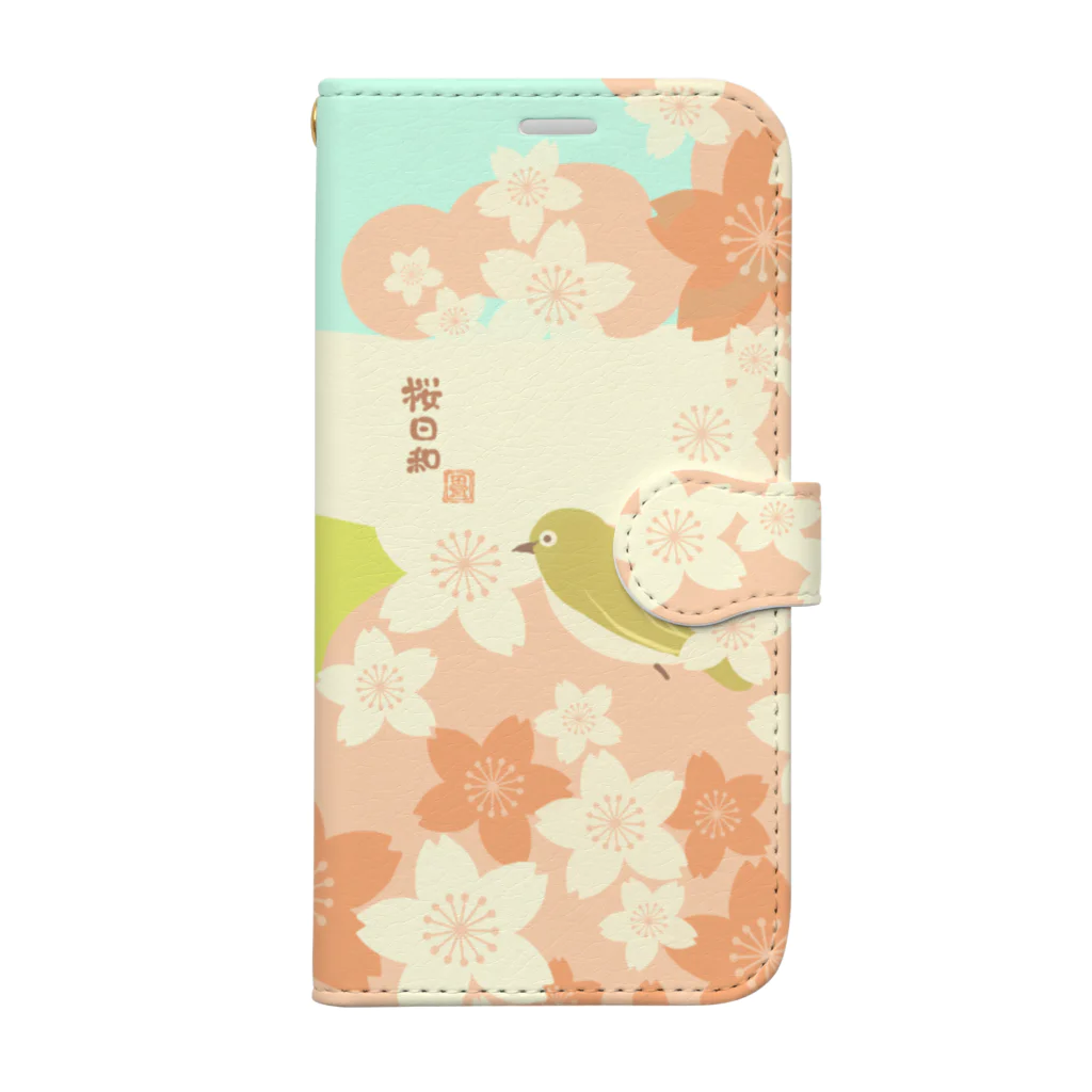 花日和 畳の桜日和 Book-Style Smartphone Case