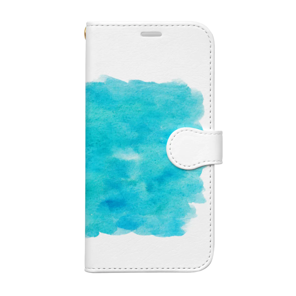 どうぶつの水彩画店のcolor みずいろ Book-Style Smartphone Case