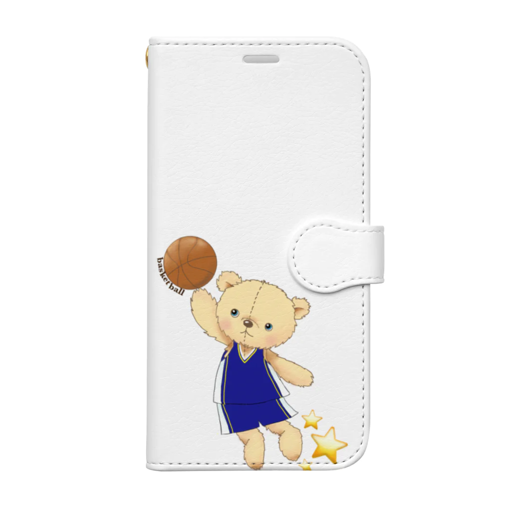 SANA-CUTEのバスケBEAR 手帳型スマホケース