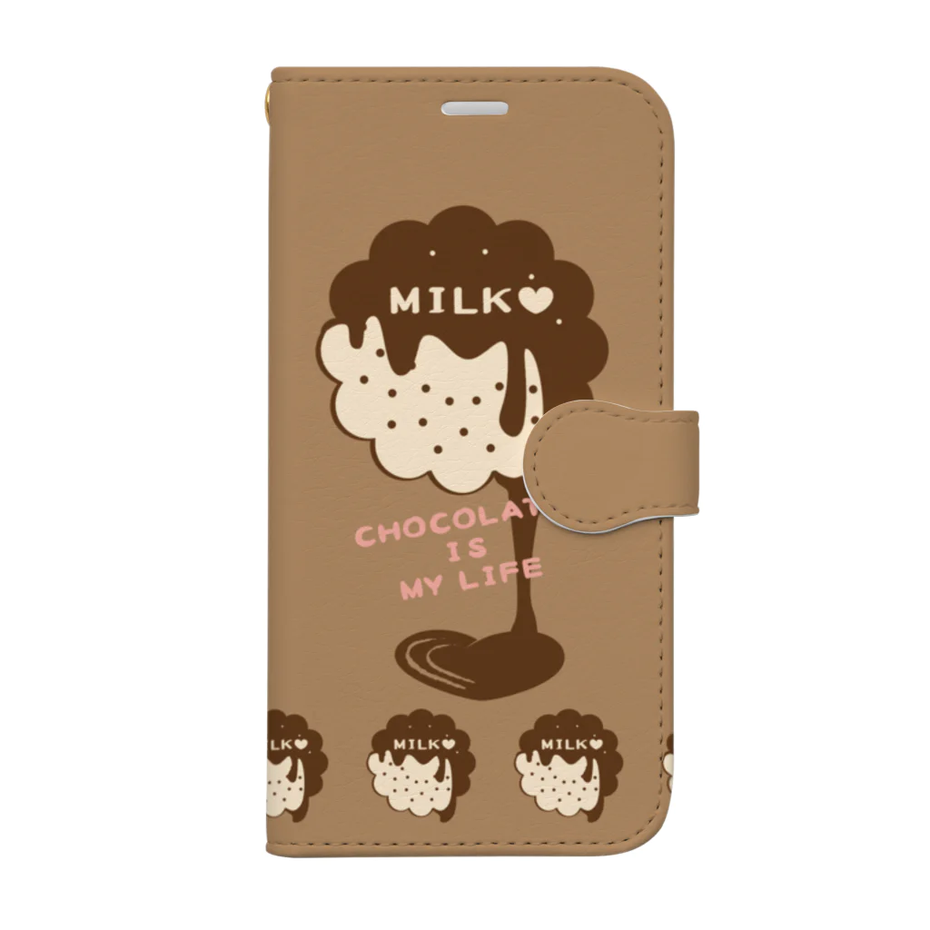 イラスト MONYAAT のCT98 CHOCOKATE IS MY LIFE*F Book-Style Smartphone Case