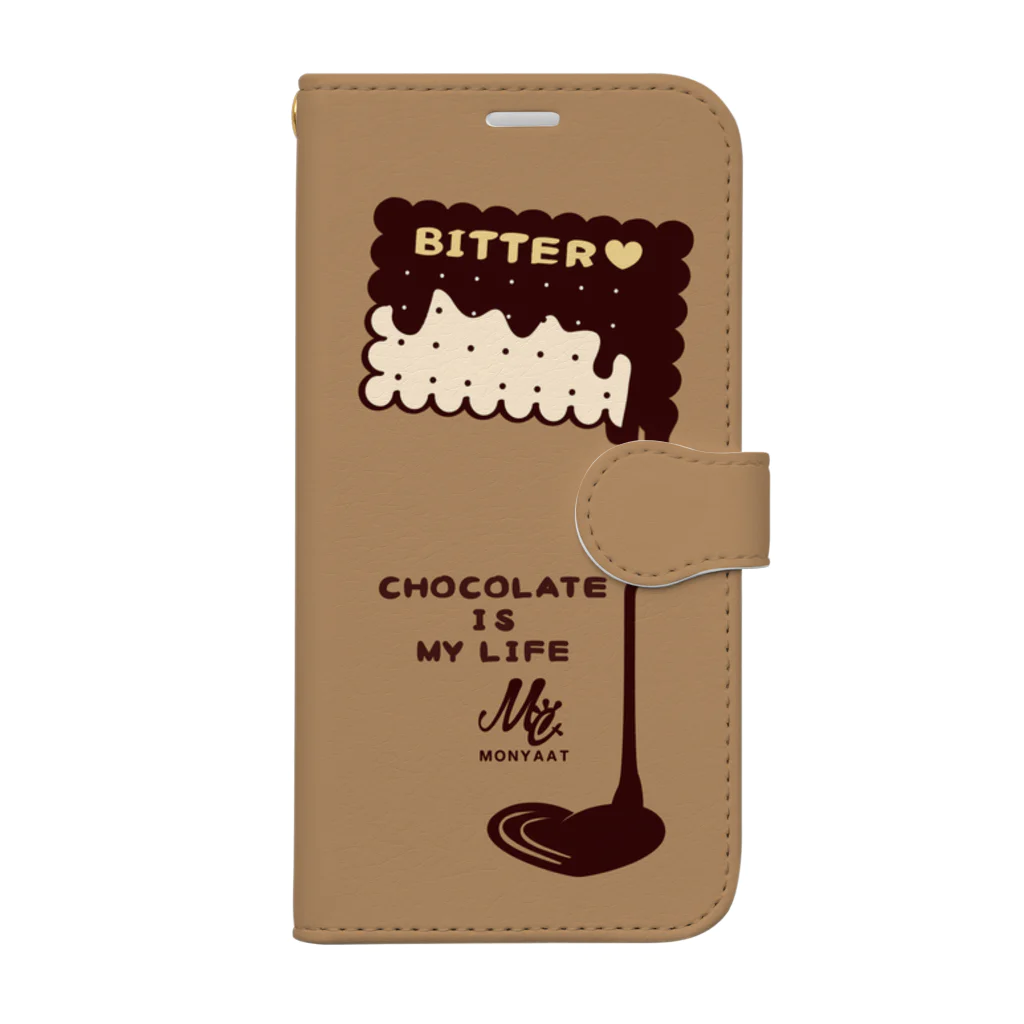 イラスト MONYAAT のCT99 CHOCOKATE IS MY LIFE*角型F Book-Style Smartphone Case