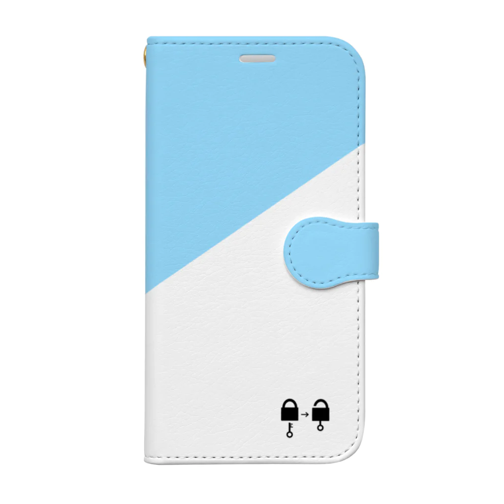 謎はないけど謎解き好きのお店の南京錠スマホケース（水色） / padlock smartphone case ( light blue ) 手帳型スマホケース