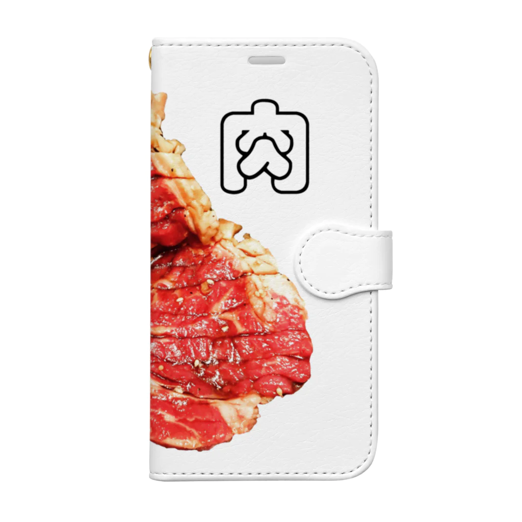 魚肉販売所の生肉肉 Book-Style Smartphone Case