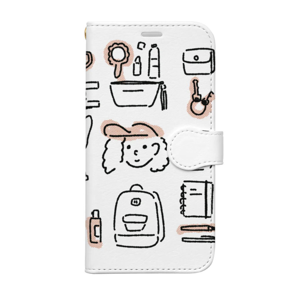  heymangoのWhat’s in my bag (girl) Book-Style Smartphone Case