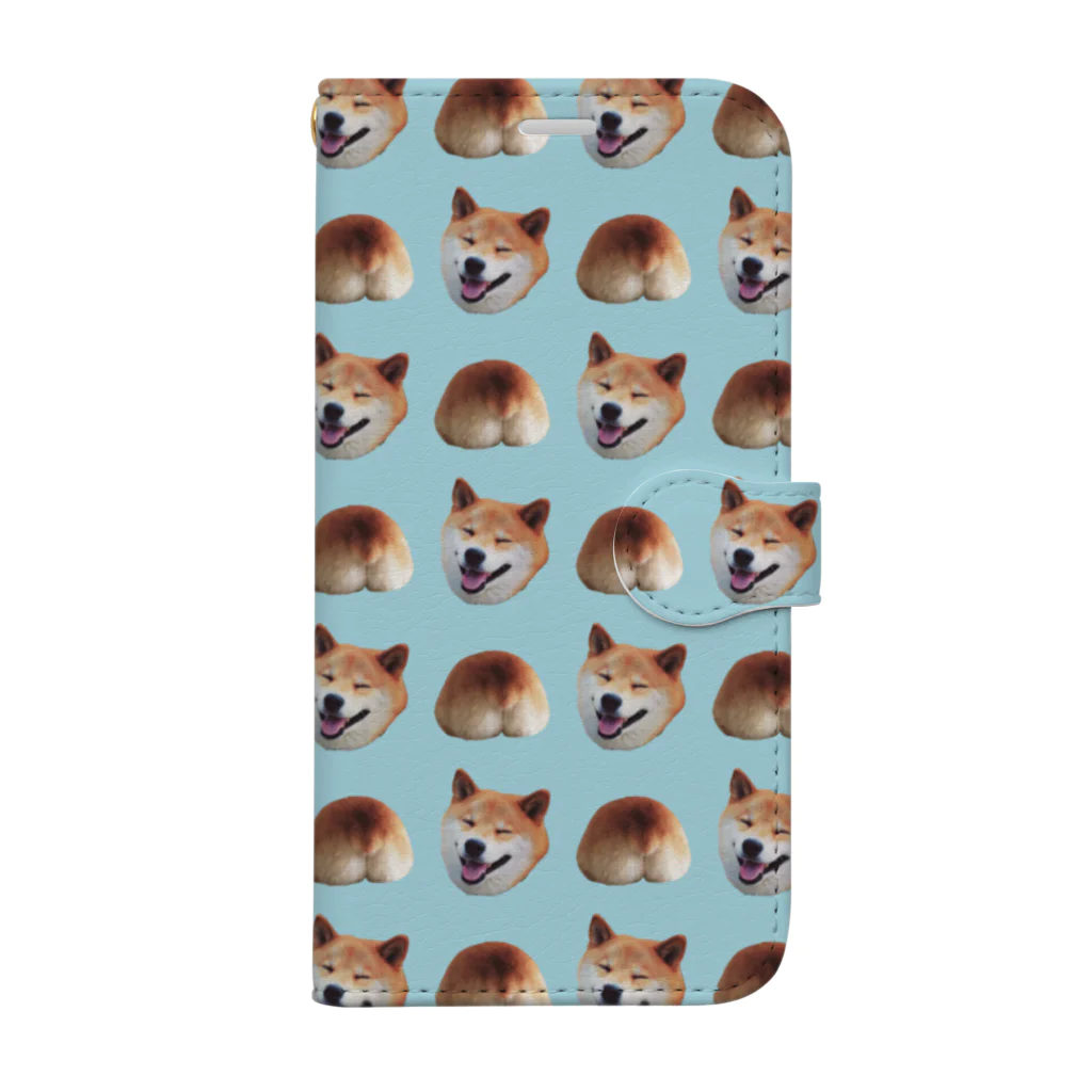 🐕Nui-shop🐕のイヌオシリ(light blue ver) Book-Style Smartphone Case