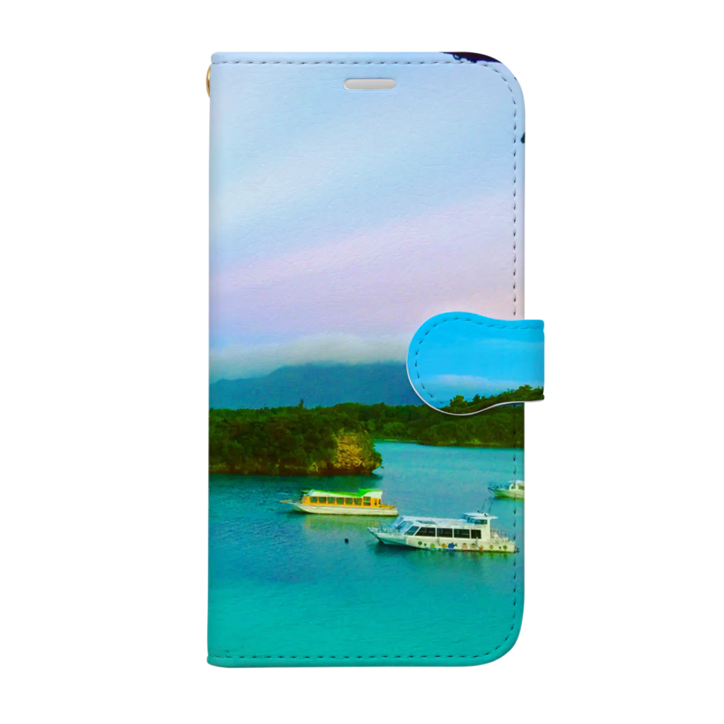 mizuphoto galleryの川平湾と月とマジックアワー Book-Style Smartphone Case