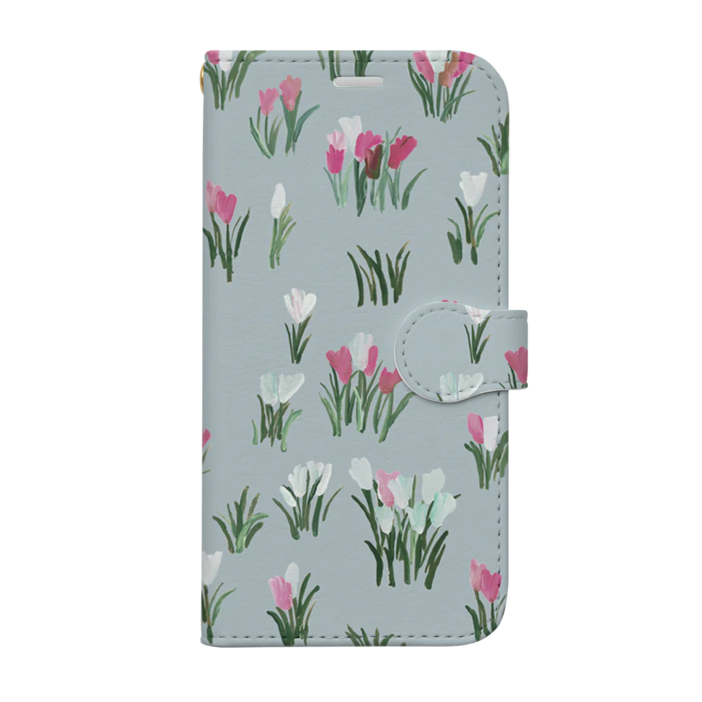 otsukiyumiのcrocus lightblue Book-Style Smartphone Case