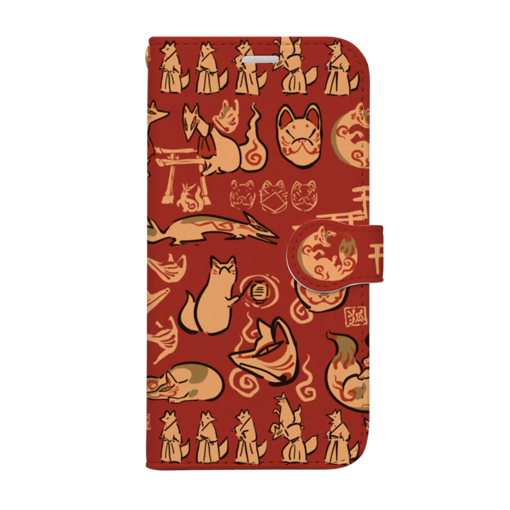 花日和 畳の化け狐 Book-Style Smartphone Case