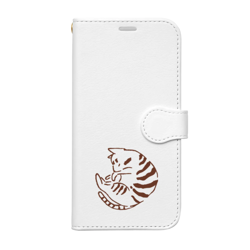 mymyのまるねこトラ Book-Style Smartphone Case