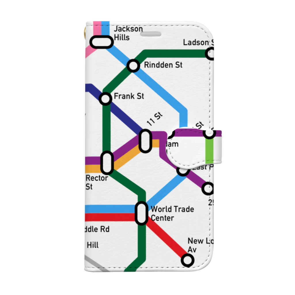 柴トレ工房の路線図（Metro風） 手帳型スマホケース