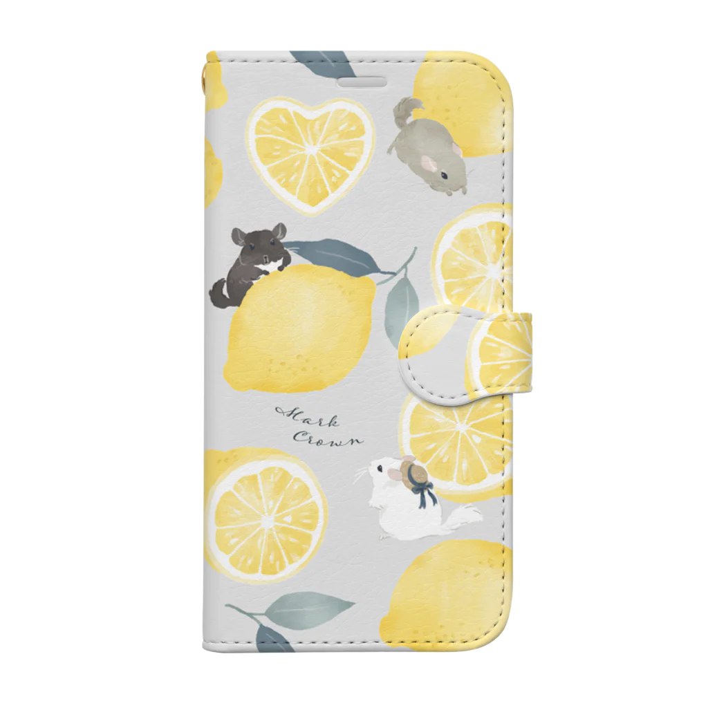 チンチラ雑貨MarkCrownのチンチラ Lemon Book-Style Smartphone Case