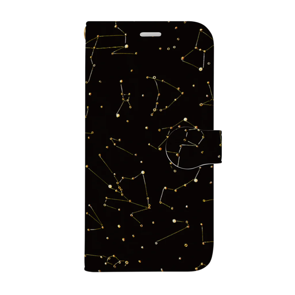 🪡patterie pattern shop🪡の手帳型iPhoneケース - STAR MAP Book-Style Smartphone Case