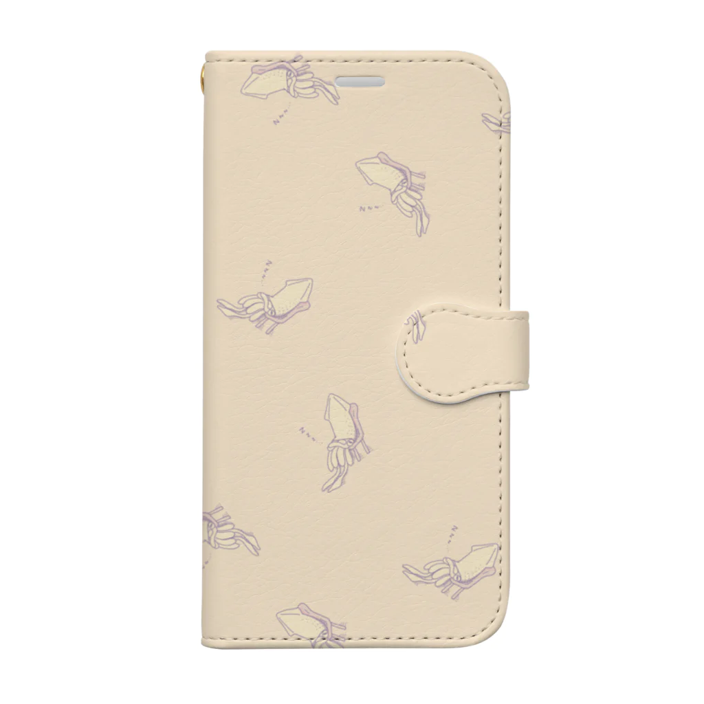 ふいの寝イカ・やわらか Book-Style Smartphone Case