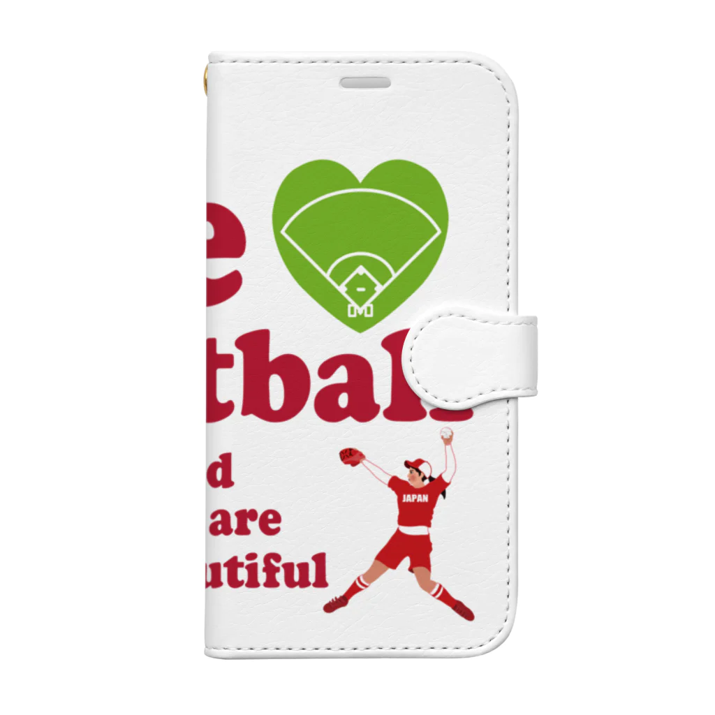 キッズモード某のwe love Softball Book-Style Smartphone Case