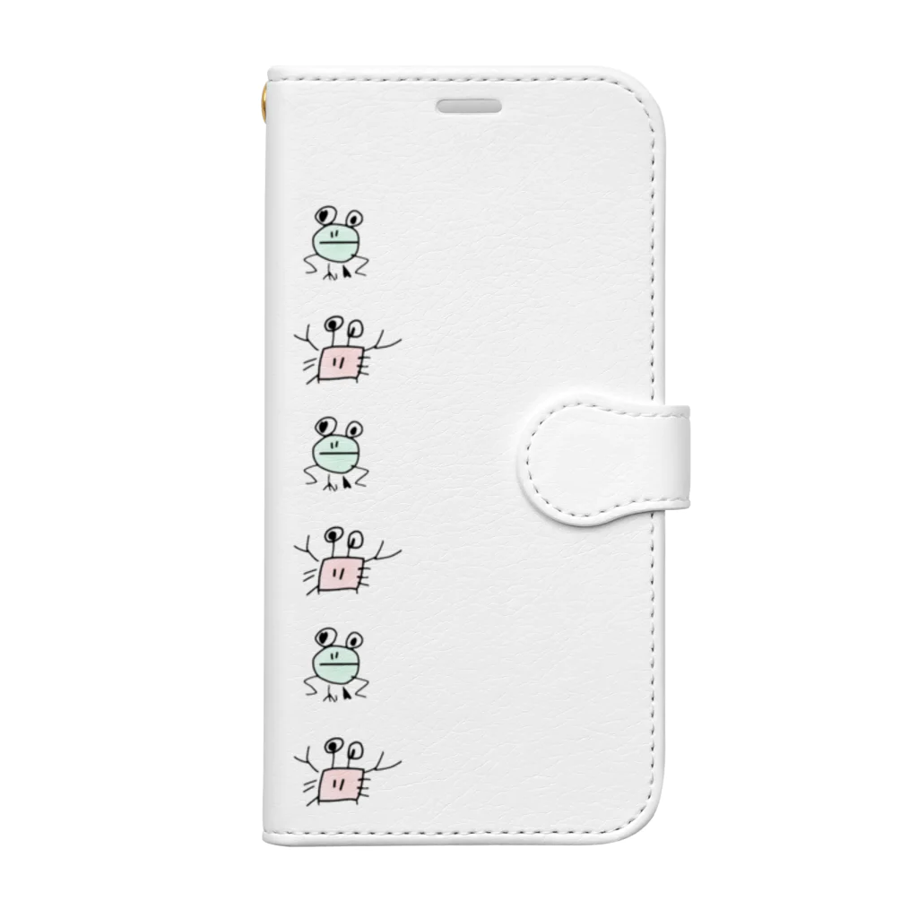 ふじわらやのかにさんとかえるさん Book-Style Smartphone Case