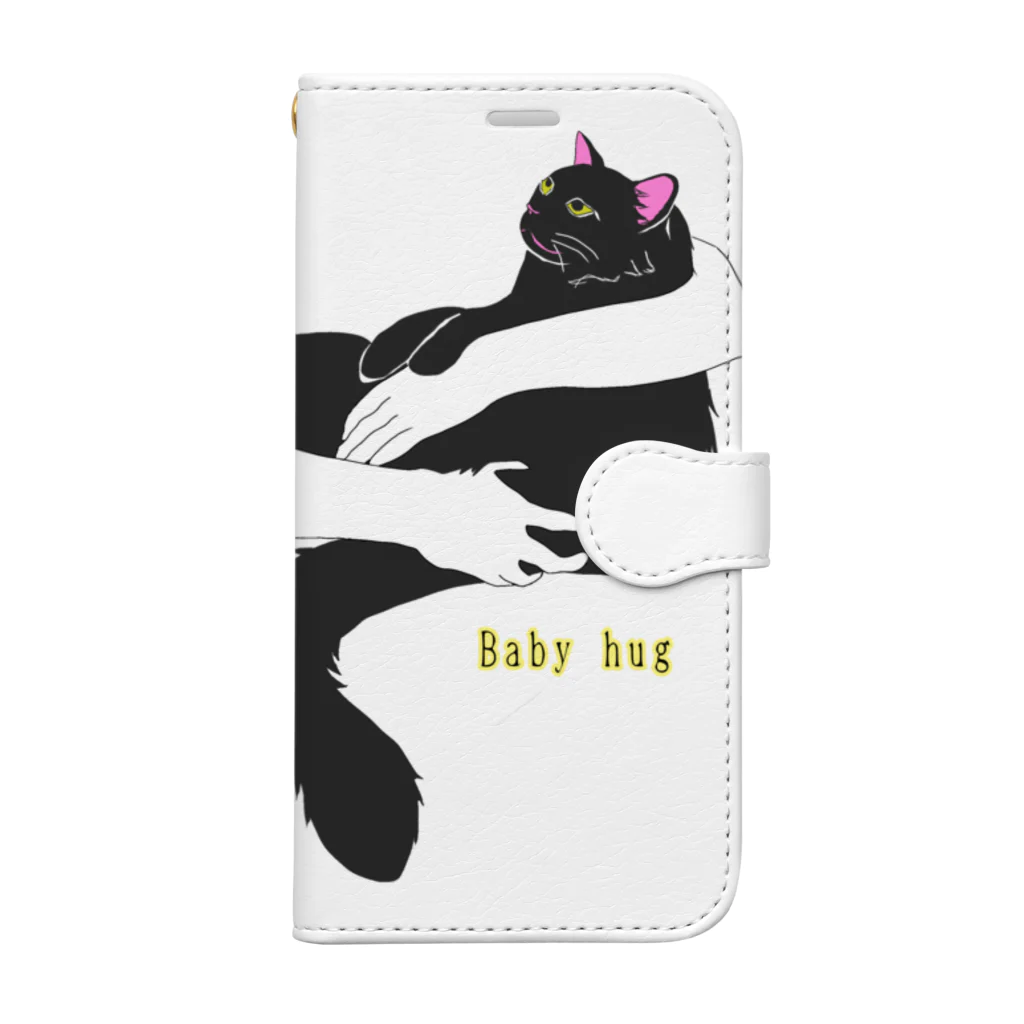 momolove のBaby hug にゃんこ 手帳型スマホケース