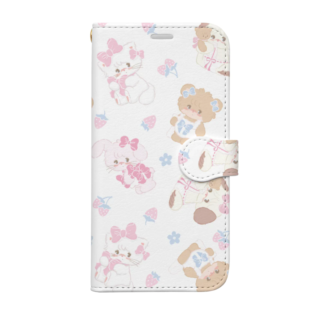 mikkoのribbon characters Book-Style Smartphone Case