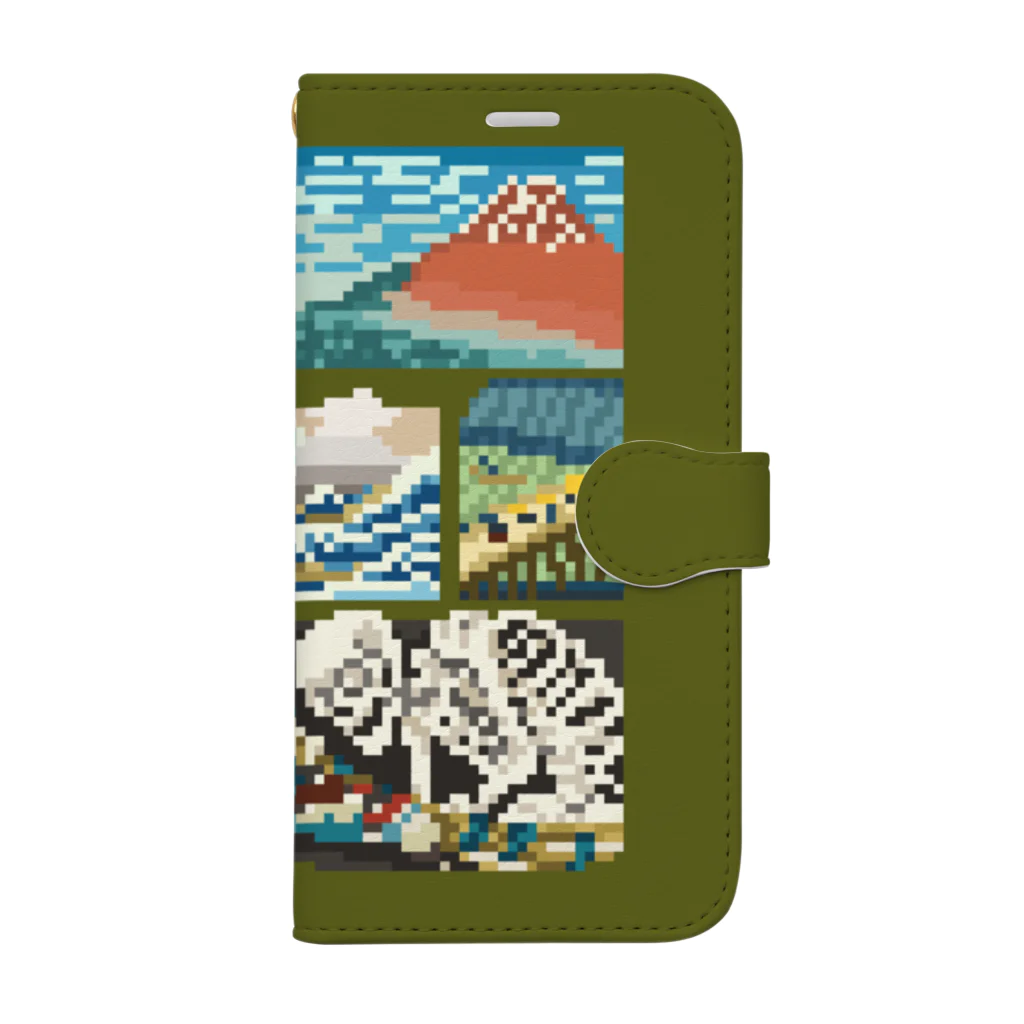 すとろべりーガムFactoryのドット浮世絵  手帳型スマホケース Book-Style Smartphone Case