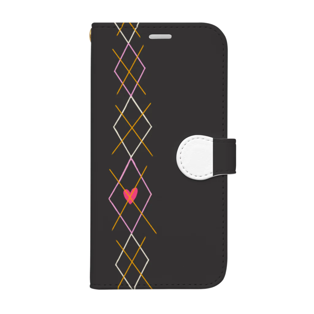 夢元館のアーガイル:ピンク Book-Style Smartphone Case