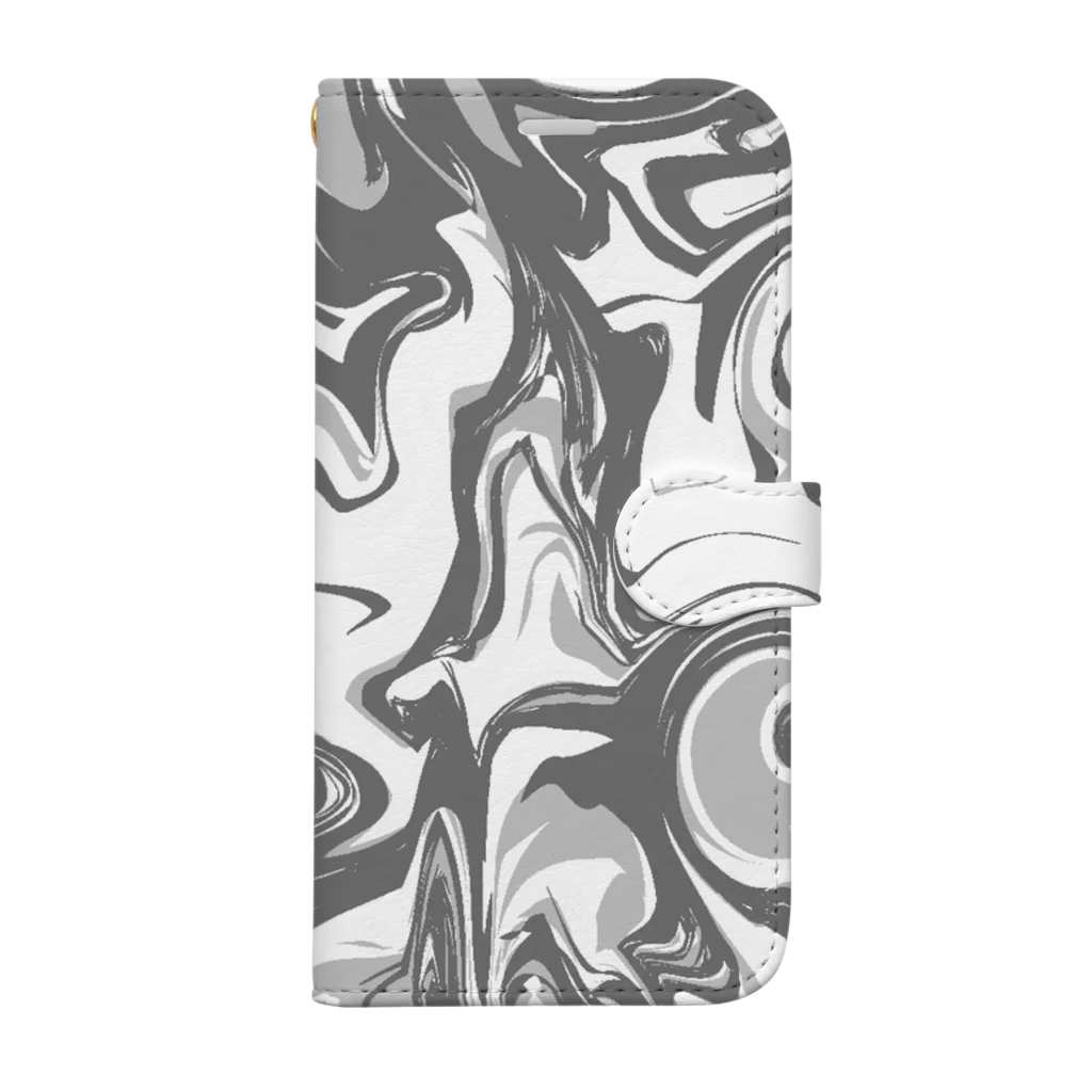 unoseのmonochrome marble モノクローム　マーブル Book-Style Smartphone Case