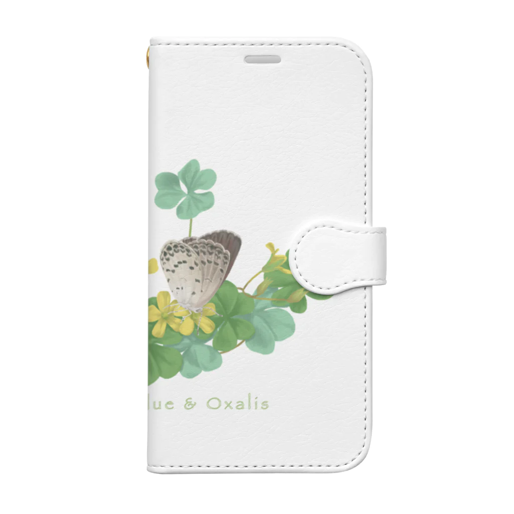 kitaooji shop SUZURI店のヤマトシジミとカタバミ Book-Style Smartphone Case