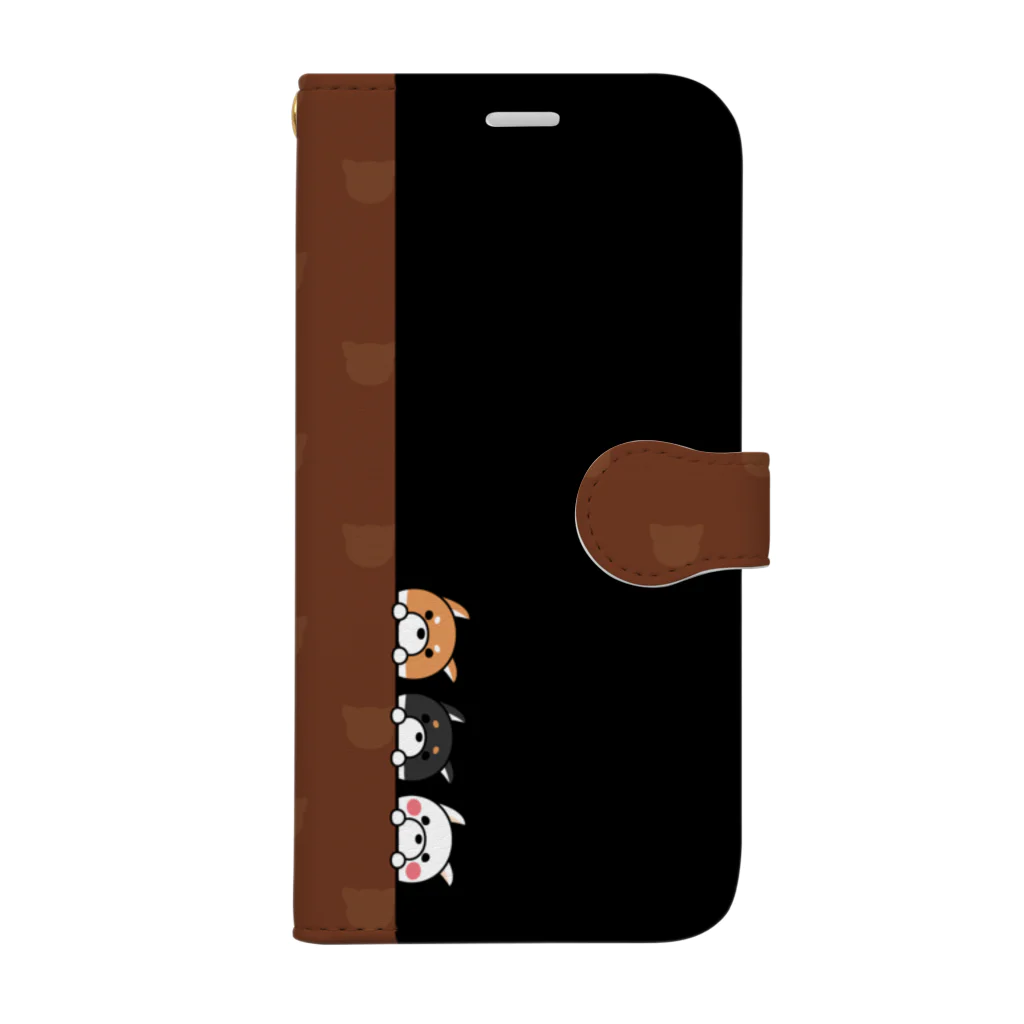 chocochoののぞき３柴犬 Book-Style Smartphone Case