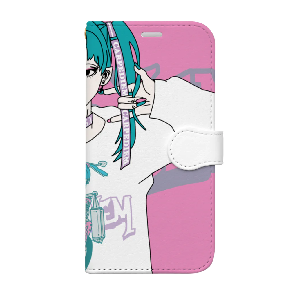 CARPE DIEMのストリートガール Book-Style Smartphone Case