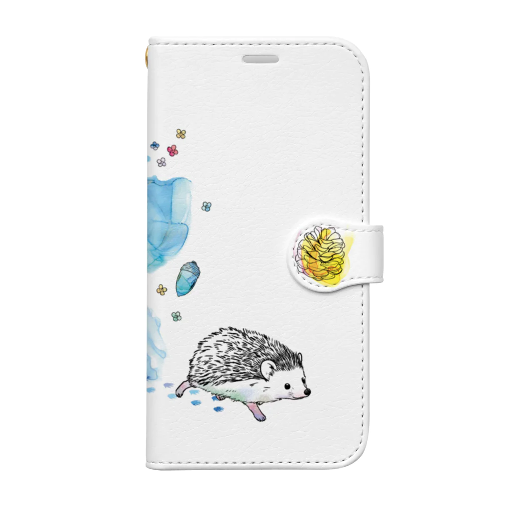 G3idaのお店のインクの足跡/ハリネズミ Book-Style Smartphone Case