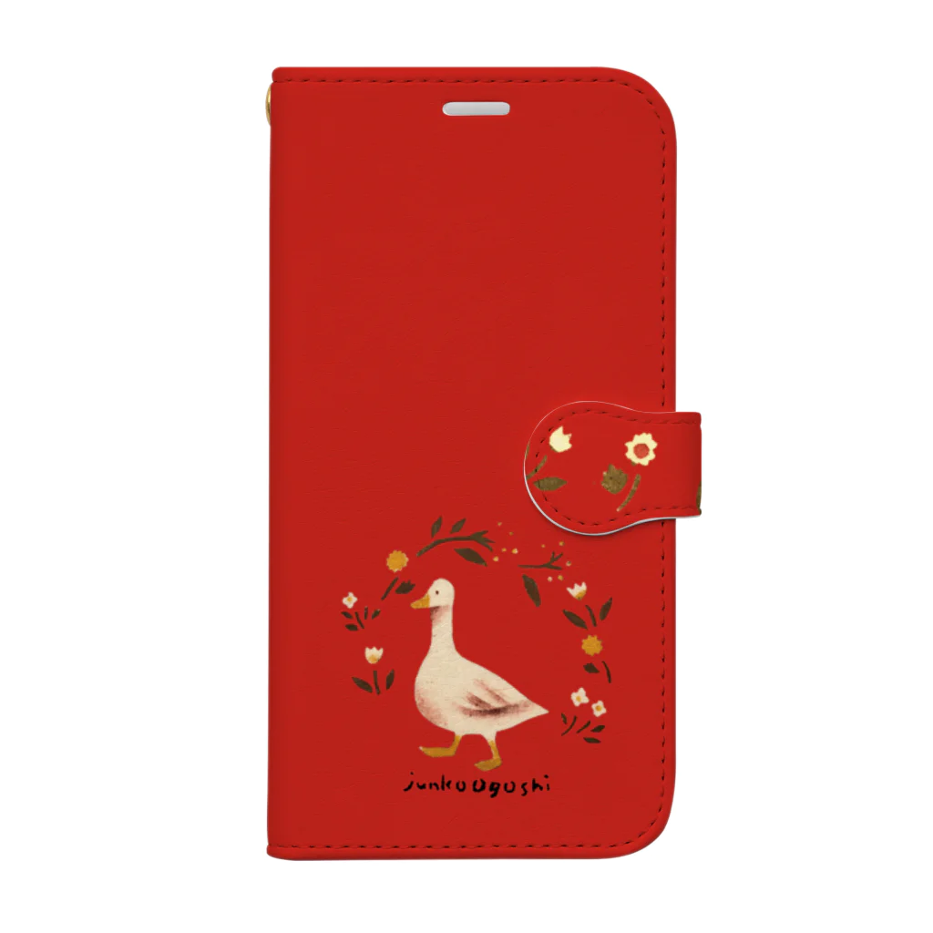 Junko Ogoshi original goodsのかわいいガチョウ（赤）Cute goose（Red） Book-Style Smartphone Case