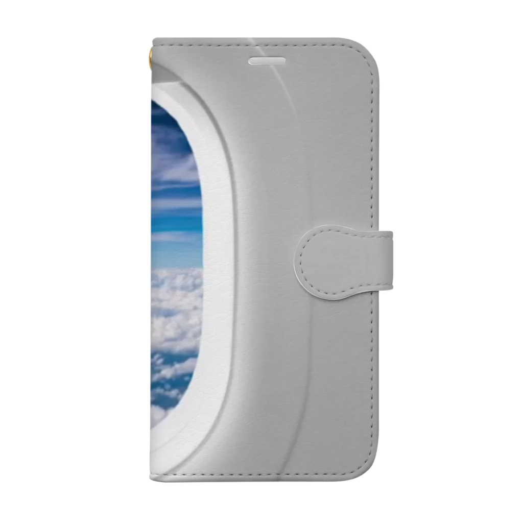 Teatime ティータイムのjet streamジェットストリーム 飛行機の窓から Book-Style Smartphone Case