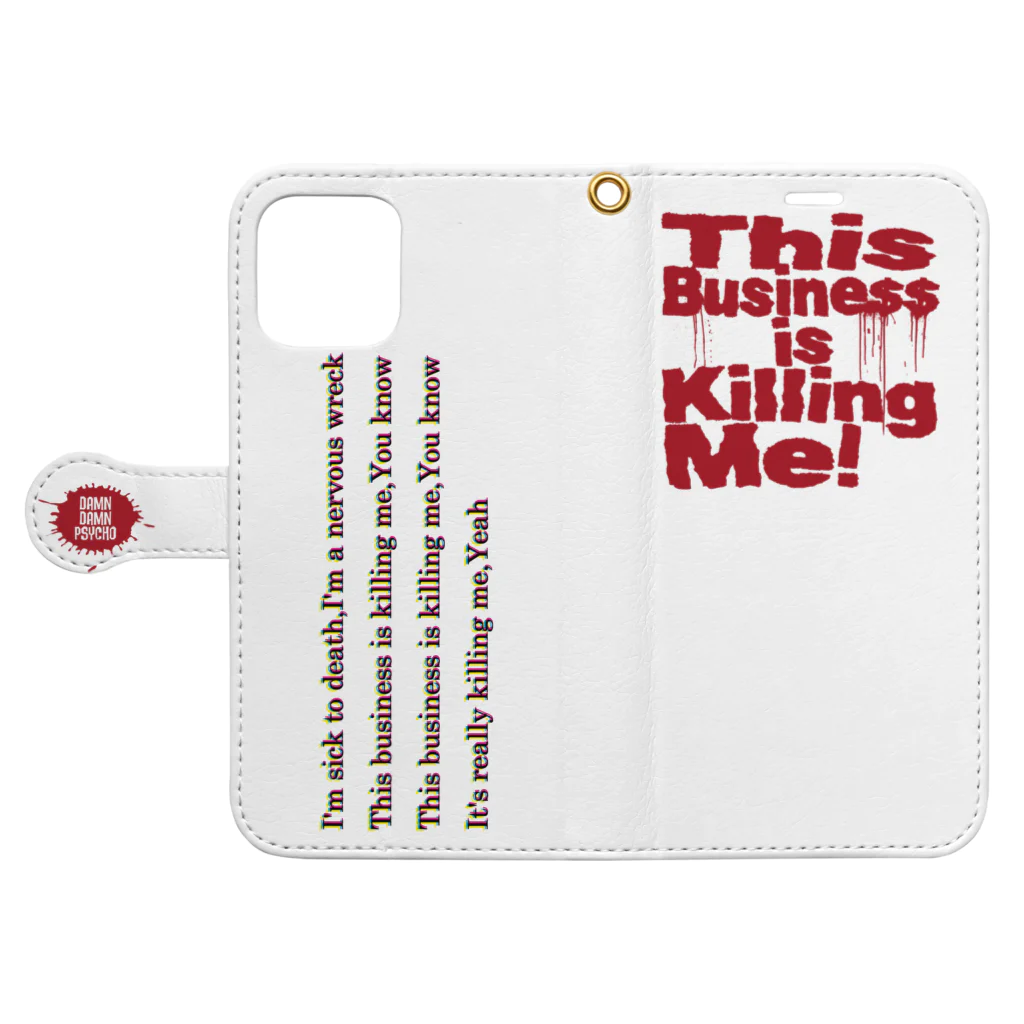 ダムダムサイコ　- Damn Damn Psycho -の【This Business is Killing Me!】手帳型スマホケース Book-Style Smartphone Case:Opened (outside)